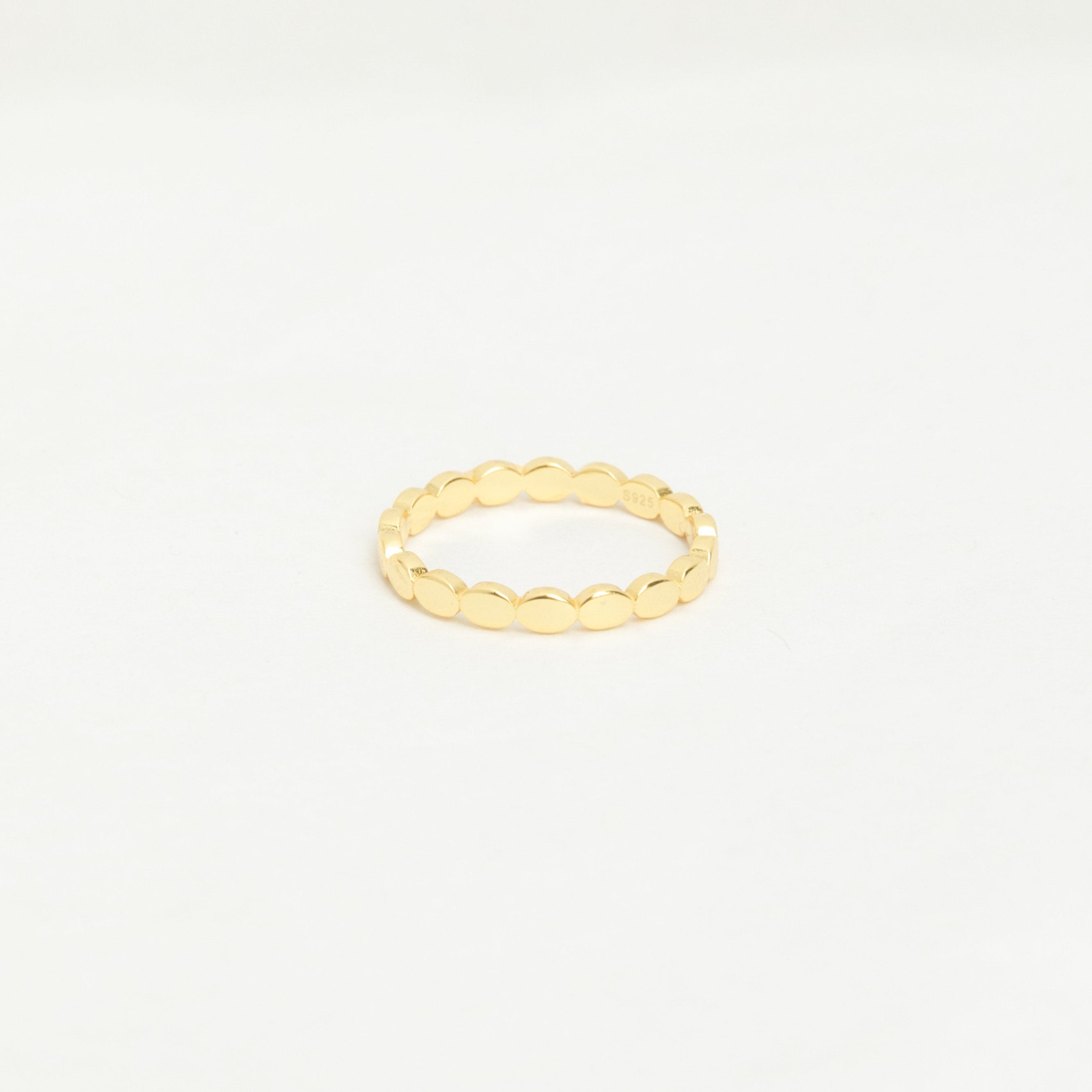 Regal Beaded Stackable Ring 18K Gold